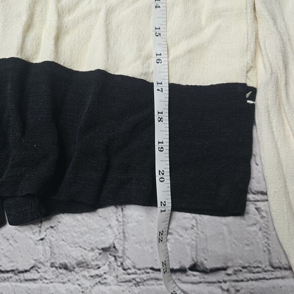 Vintage AGB Byer Black Cream Floral Stitch Button Up Boxy Chemise Size Large - Picture 10 of 10